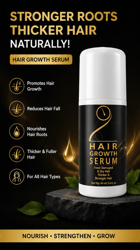 Advanced Hair Growth Serum for Stronger, Thicker & Healthier Hair (Pack of 2)