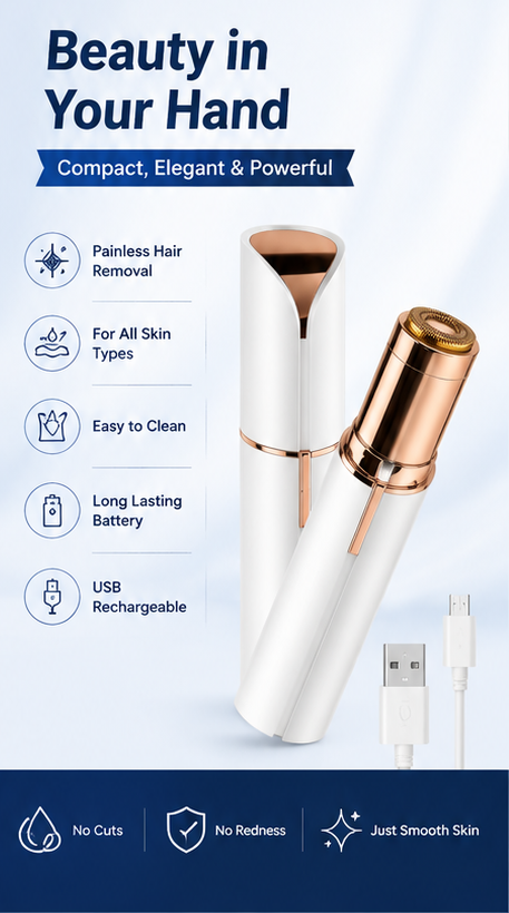 Precision Facial Hair Remover for Women – Painless & Instant Hair Removal (Pack of 1)