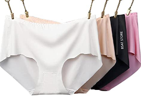 Women's Ice Silk Blend Invisible Lines No Show Hipster Panty (Pack of 4)