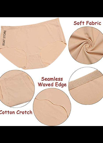 Women's Ice Silk Blend Invisible Lines No Show Hipster Panty (Pack of 4)