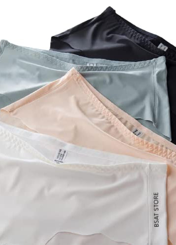 Women's Ice Silk Blend Invisible Lines No Show Hipster Panty (Pack of 4)