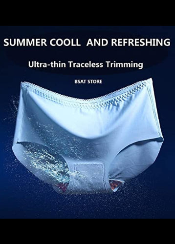 Women's Ice Silk Blend Invisible Lines No Show Hipster Panty (Pack of 4)