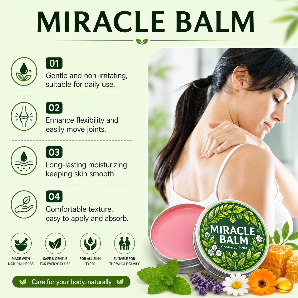 Herbal Miracle Balm for Pain Relief (Pack of 2)