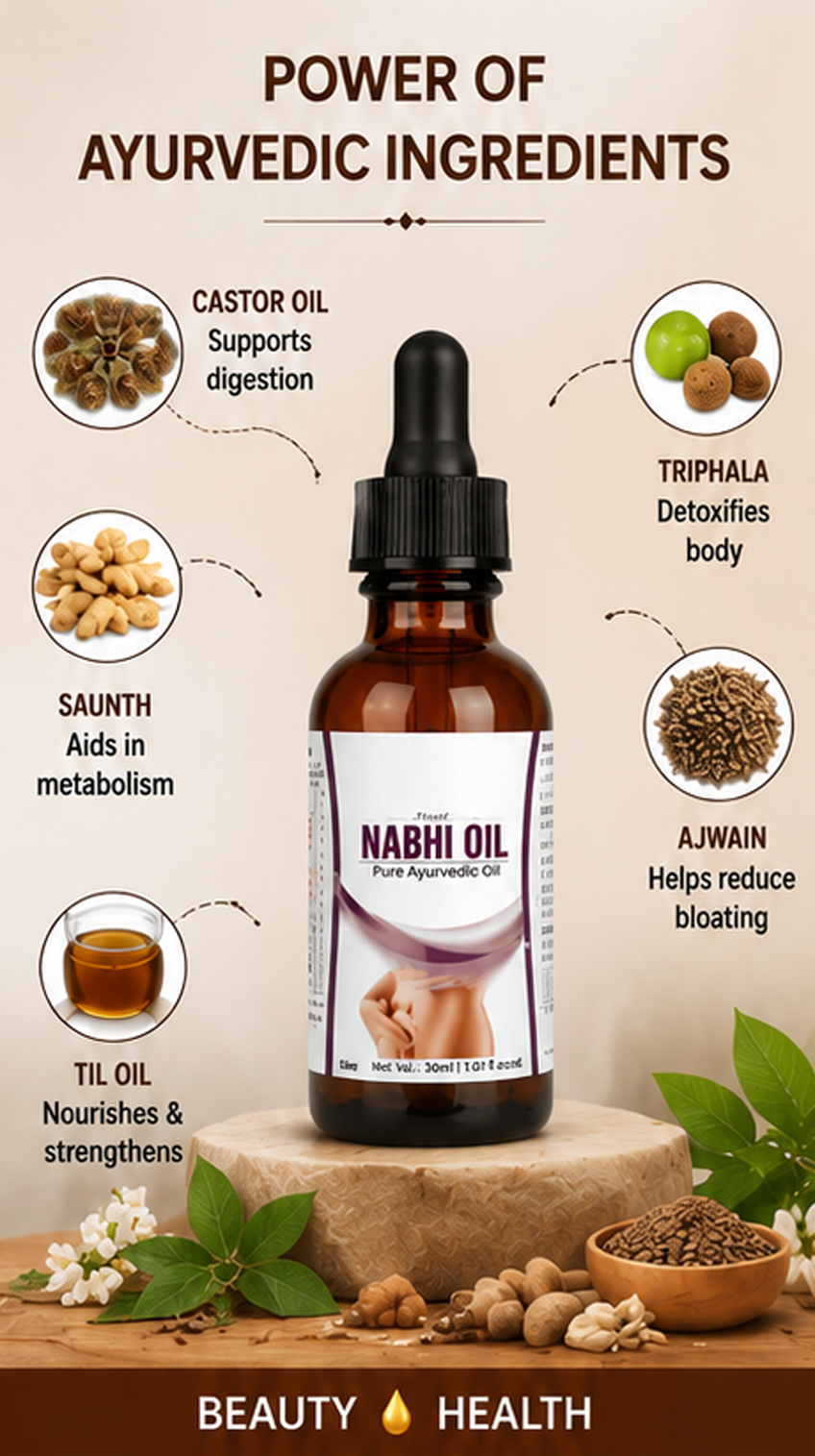 Ayurvedic Nabhi Care Oil – Daily Navel Massage & Skin Nourishing Oil