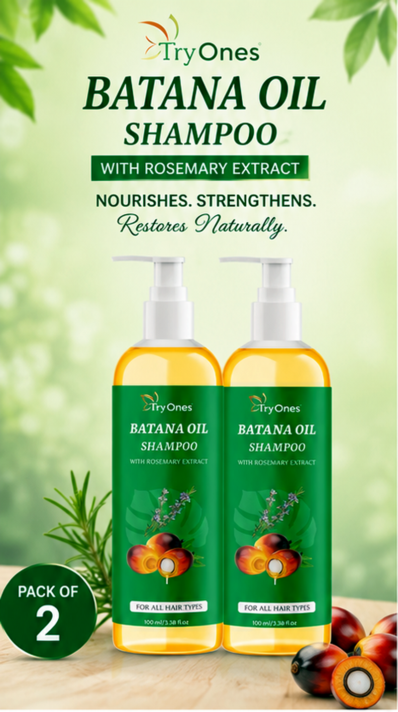 Batana Oil & Rosemary Nourishing Shampoo – Hair Strengthening & Scalp Care Combo | Pack of 2