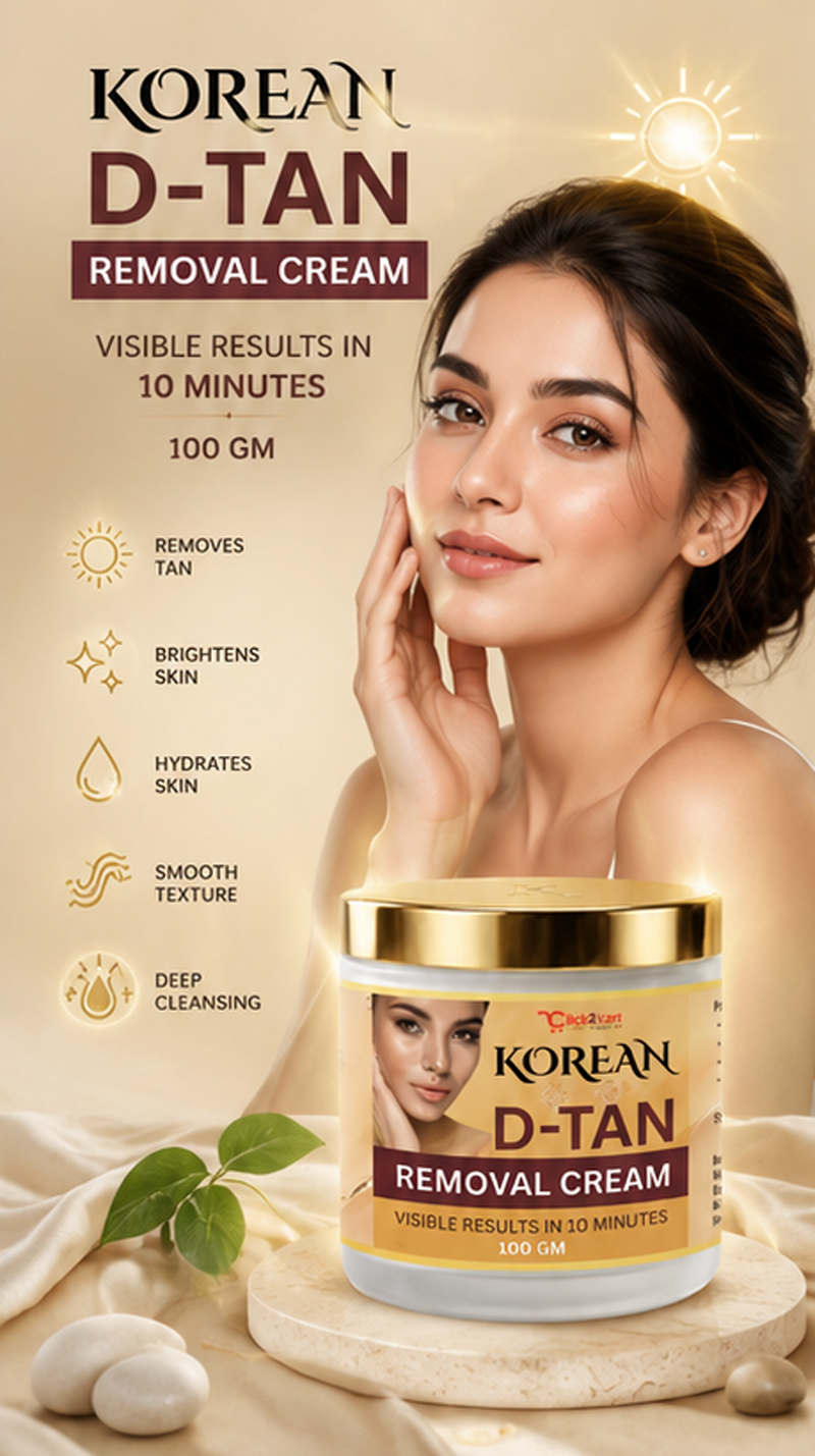 Korean D-Tan Removal Cream – Tan Removal, Skin Brightening & Hydration | Pack of 2