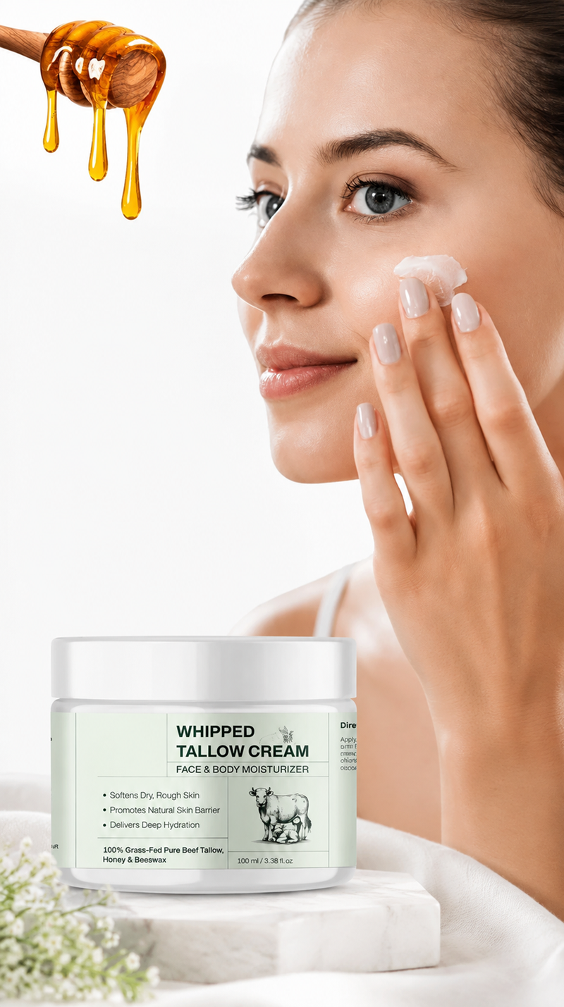 Deep Nourish & Hydrate Whipped Tallow Cream – Face & Body Moisturizer (Pack of 2)