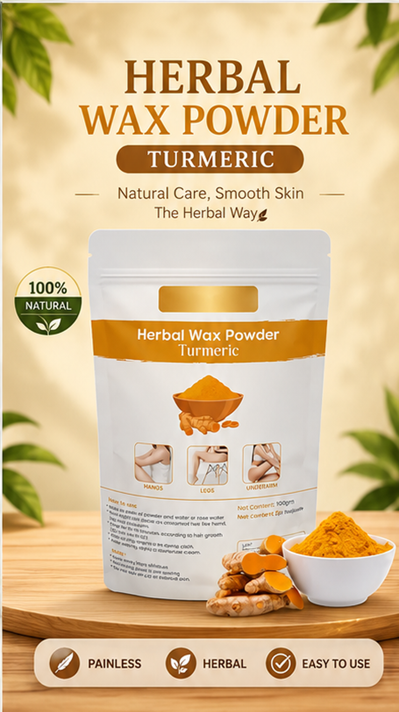 Herbal Turmeric Hair Removal Wax Powder – Smooth & Glowing Skin Formula (Pack of 3)