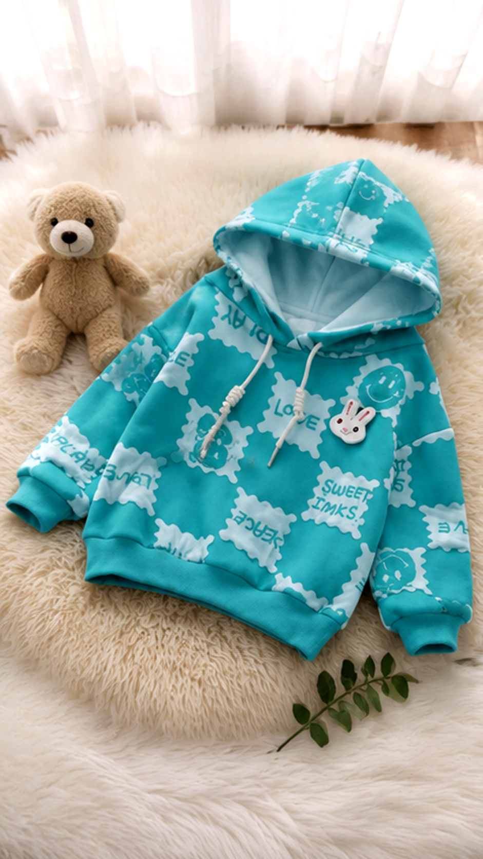 Cozy Printed Fleece Winter Hoodie for Girls – Warm, Soft &amp; Cute Everyday Wear