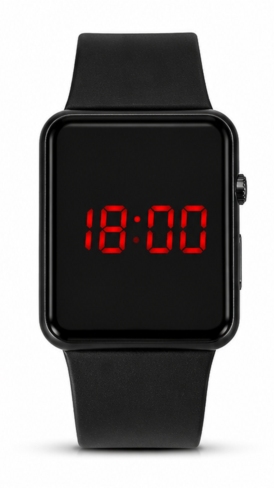 LED Digital Touch Display Watch for Men – Ultra Slim Black Silicone Strap Wrist Watch
