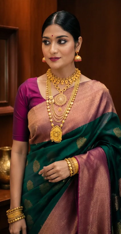 Banarasi Silk Zari Woven Saree for Women with Unstitched Blouse Piece | Festive, Wedding & Party Wear | Multicolor | 6.3 m