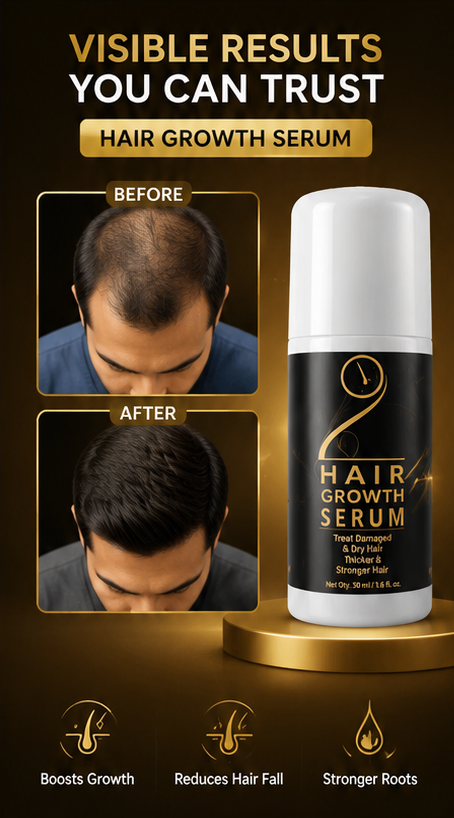 Advanced Hair Growth Serum for Stronger, Thicker & Healthier Hair (Pack of 2)