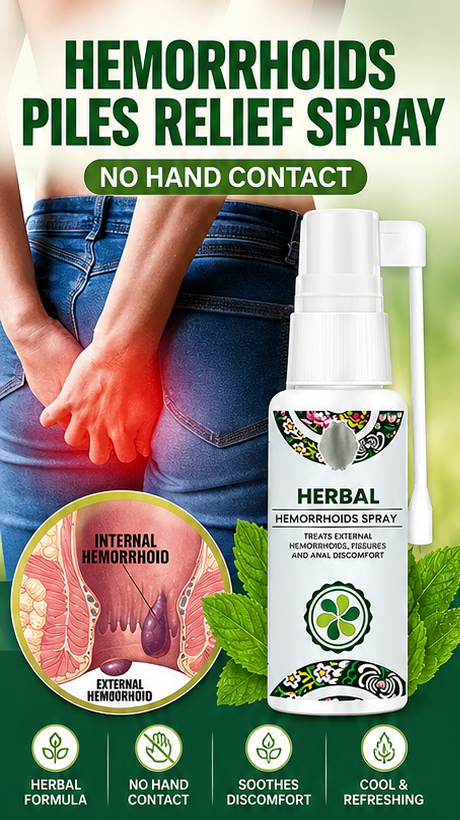 Fast Relief Herbal Hemorrhoids & Piles Spray – Soothes Pain, Itching & Swelling (Pack of 1)