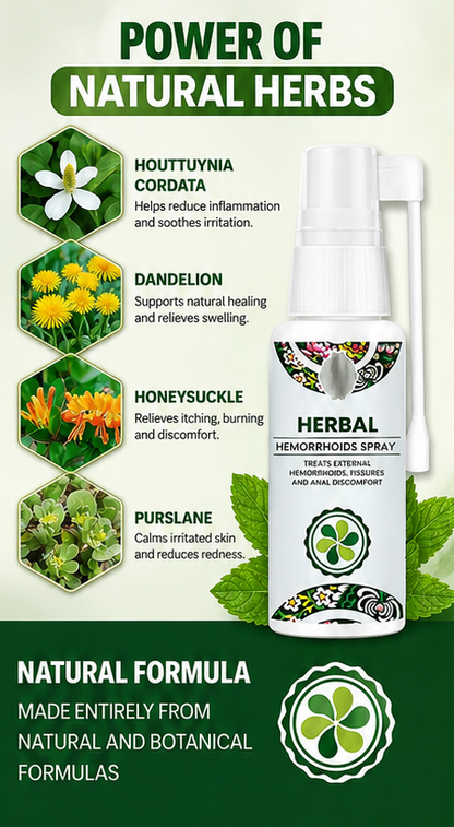 Fast Relief Herbal Hemorrhoids & Piles Spray – Soothes Pain, Itching & Swelling (Pack of 1)