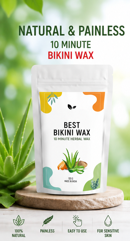Natural Herbal Bikini Wax Powder – Painless Intimate Hair Removal (Pack of 2)