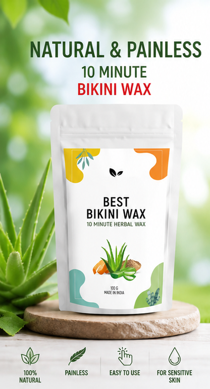 Natural Herbal Bikini Wax Powder – Painless Intimate Hair Removal (Pack of 2)