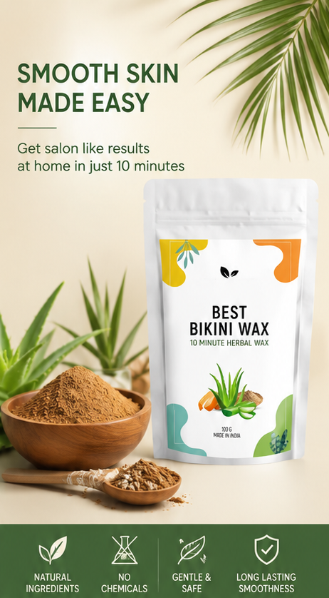 Natural Herbal Bikini Wax Powder – Painless Intimate Hair Removal (Pack of 2)