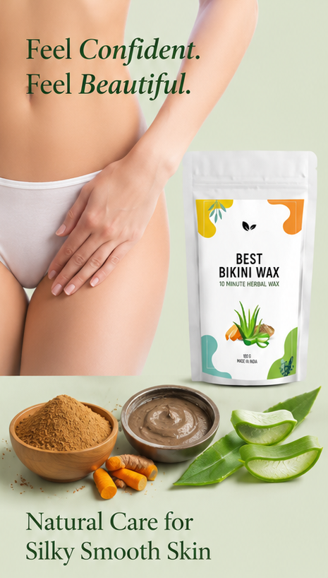 Natural Herbal Bikini Wax Powder – Painless Intimate Hair Removal (Pack of 2)