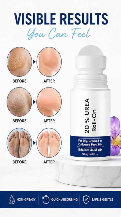20% Urea Foot Repair Roll-On – Deep Moisturizing & Cracked Heel Treatment (Pack of 2)