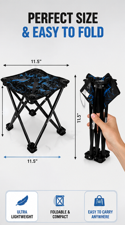 Ultra-Light Foldable Camping Stool – Heavy Duty Portable Outdoor Seat