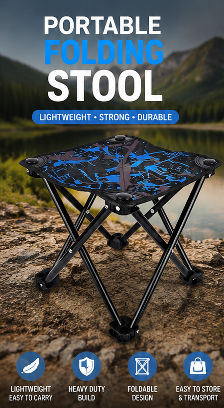Ultra-Light Foldable Camping Stool – Heavy Duty Portable Outdoor Seat