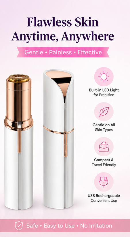 Precision Facial Hair Remover for Women – Painless & Instant Hair Removal (Pack of 1)