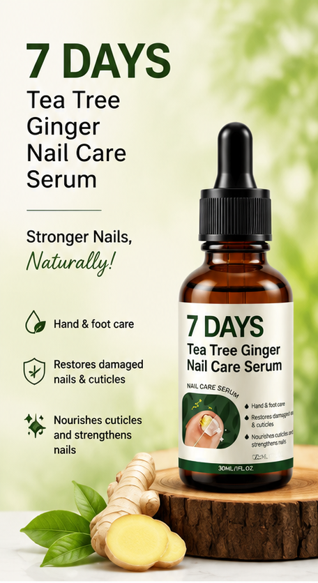 7 Days Tea Tree & Ginger Nail Repair Serum – Nail Fungus, Damaged Nails & Cuticle Care Oil (Pack of 2)