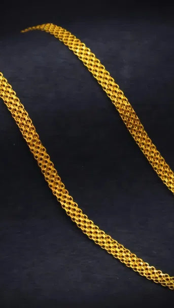 24-Inch Premium Gold-Plated Mesh Chain for Men & Women – Stylish Everyday Fashion Necklace
