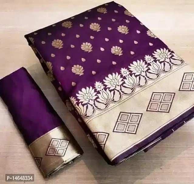Elegant Jacquard Printed Saree with Contrast Blouse Piece for Women (6.3 m)