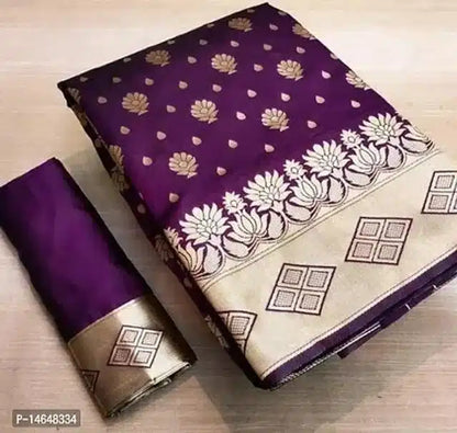Elegant Jacquard Printed Saree with Contrast Blouse Piece for Women (6.3 m)