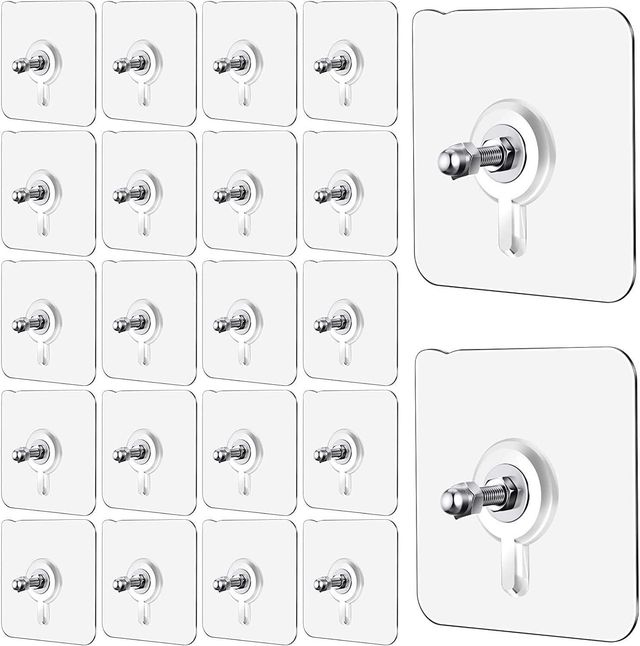 Wall Mount Screw Hooks for Kitchen, Bathroom, Bedroom & Living Room (20 Pcs)