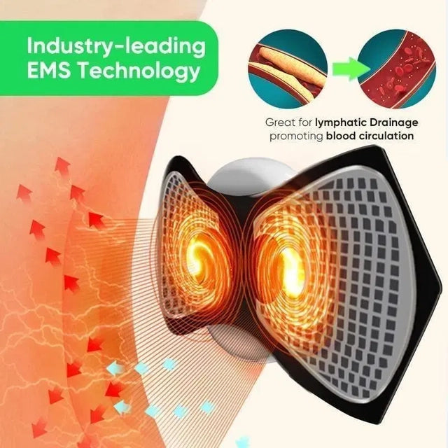 Rechargeable Mini EMS Massager Pad with 8 Modes & 19 Intensity Levels