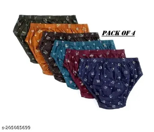 Women’s Comfort Fit Printed Hipster Panty – Pack of 4