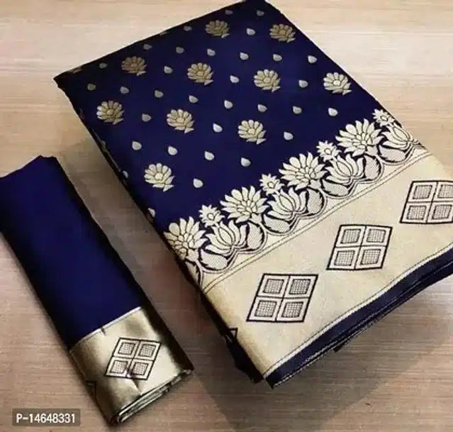 Elegant Jacquard Printed Saree with Contrast Blouse Piece for Women (6.3 m)
