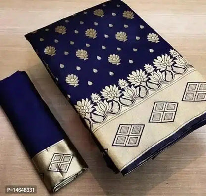Elegant Jacquard Printed Saree with Contrast Blouse Piece for Women (6.3 m)