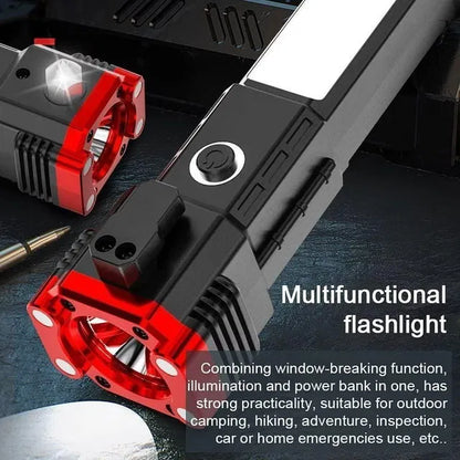 8-in-1 Rechargeable Safety Hammer Flashlight