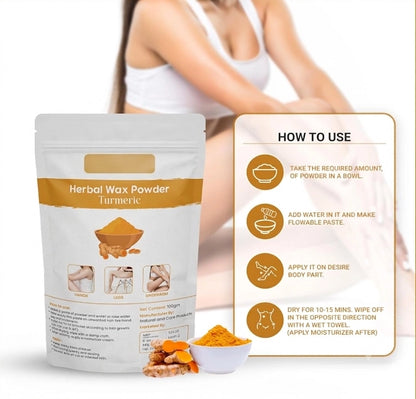 Herbal Turmeric Hair Removal Wax Powder – Smooth & Glowing Skin Formula (Pack of 3)