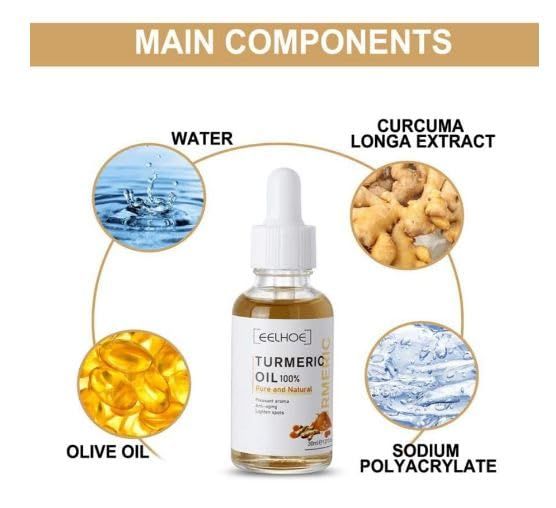 EELHOE Turmeric Oil 100% Pure & Natural Facial Skin Serum (30ml)