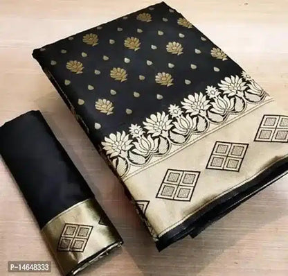 Elegant Jacquard Printed Saree with Contrast Blouse Piece for Women (6.3 m)