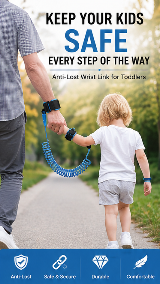 Premium Anti-Lost Safety Wrist Link with Lock & Key – Secure Child Safety Strap for Travel & Crowded Places