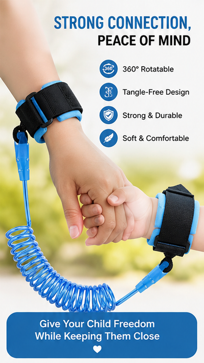 Premium Anti-Lost Safety Wrist Link with Lock & Key – Secure Child Safety Strap for Travel & Crowded Places