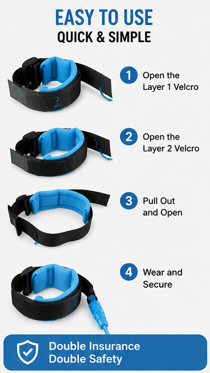Premium Anti-Lost Safety Wrist Link with Lock & Key – Secure Child Safety Strap for Travel & Crowded Places